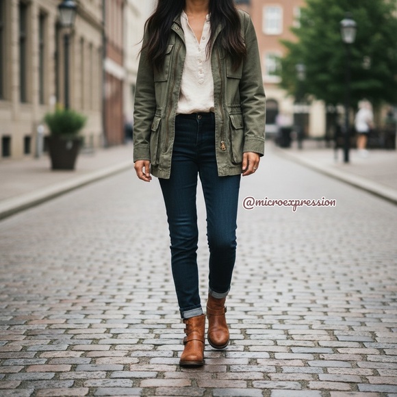 $389 Veronica Short Belted Cognac Leather Fringe Moto Vintage Combat Ankle Boot - Picture 4 of 16